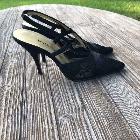 Vintage Isaac Mizrahi Lace Pointy Heels 6B - Picture 3 of 6